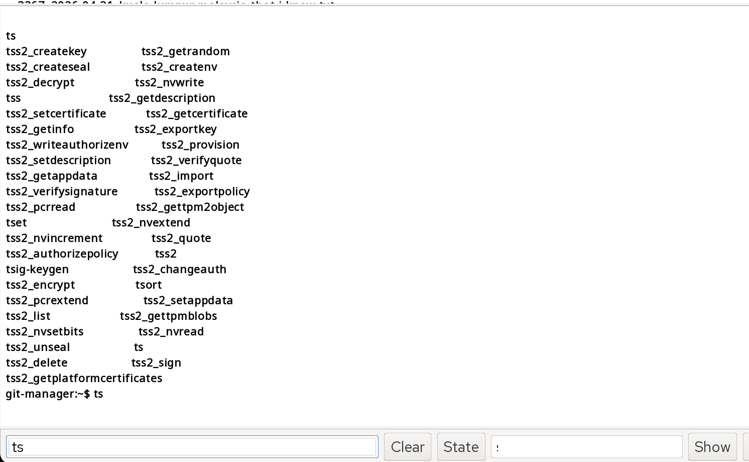 Git Manager ui shell commands demo